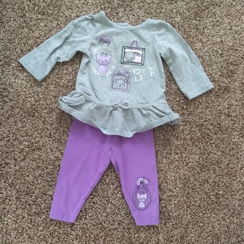 Baby Girl's Matching Cat Outfit